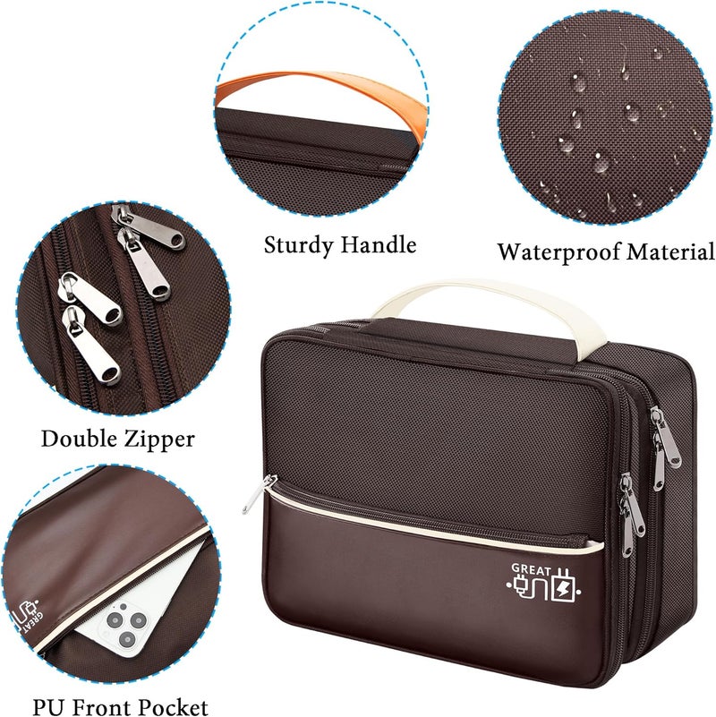 CILLA Electronic Organizer Travel Case, Travel Cord Organizer Case Portable Waterproof Cable Organizer Bag for Charger, Cord, USB, Power Bank, Earphone - Image 3